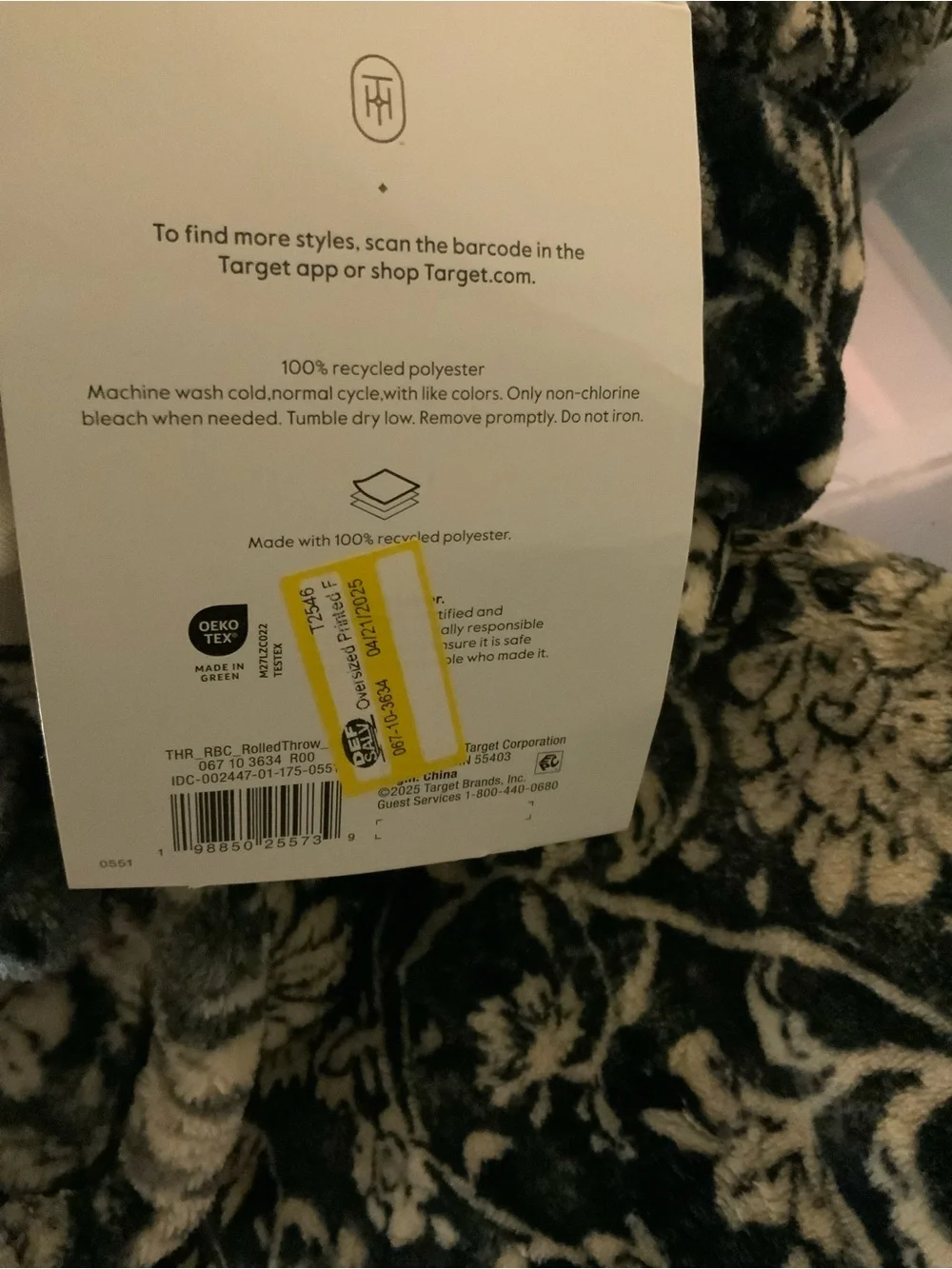 Target Threshold Plush Throw Blanket in Black and Cream